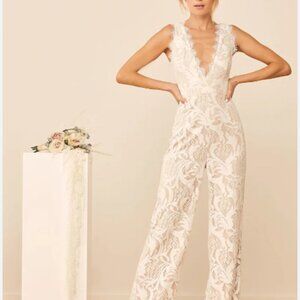 NWOT Lulus ivory lace jumpsuit